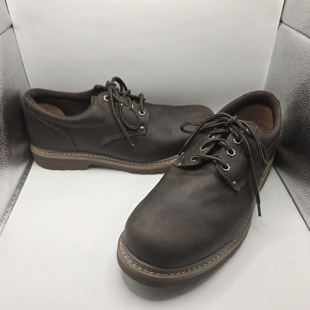 Elk Woods Lucas Mens Steel Toe Work Shoes Brown Leather Oil Resistant Size 13